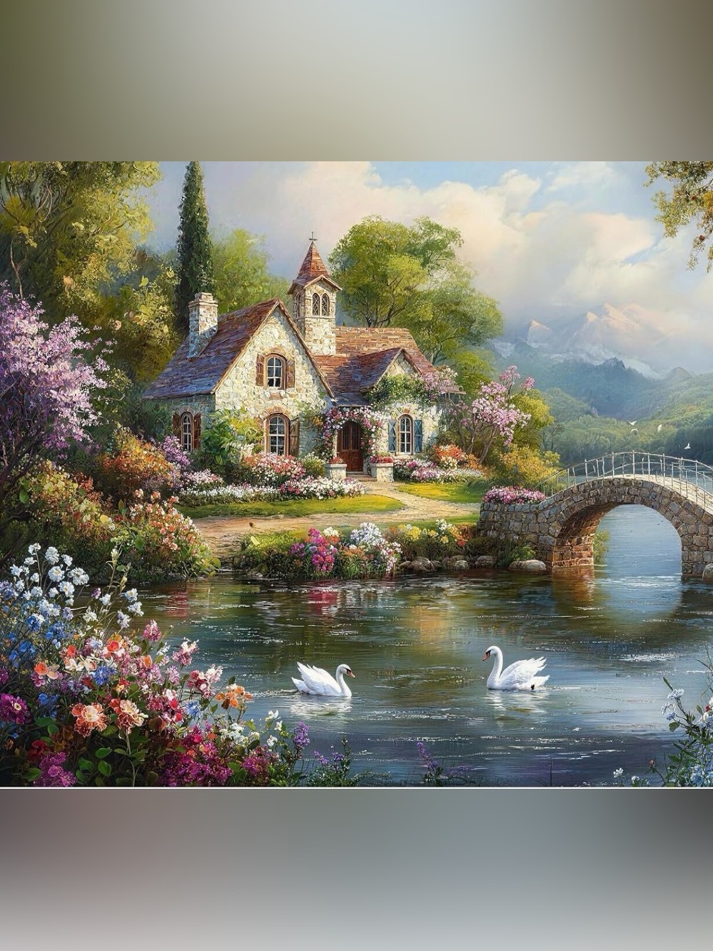 Puzzle Tranquil Cottage Lake - Multi-Color 500 pieces